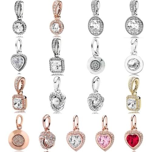 DIY Charm Sparkling Love Elegance Milgrain Love Knot Pendant 925 Sterling Silver Bead Fit Fashion Bracelet Jewelry