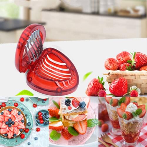 Fast Strawberry Cutter Slicer Fruit Carving Tools Salad Berry Cake Decoration Cutter Kitchen Gadgets and Accessories