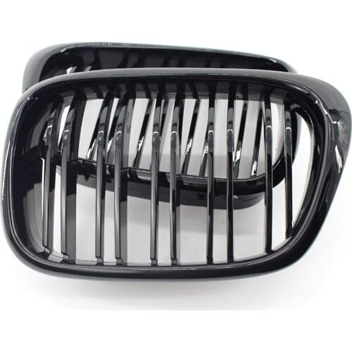Black Middle exhaust grille Car modified bright black Single line grille For BMW 5 series E39 518i 520i 525i 1999-2003