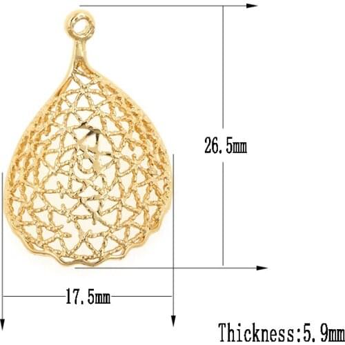 Hollow Gold Tree Leaf Charms Pendants Earrings Necklace Bracelet Accessories for Jewelry Making