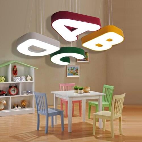 Children lamp cute alphabet lamp Ceiling Lights Childrens room boy bedroom warm romantic nursery top lamp ET85