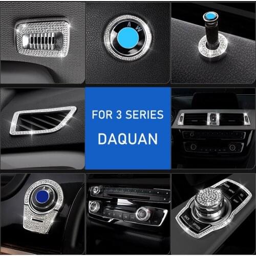 For BMW 12-19 3 Series F30 F31 F35 Diamond Steering Wheel Multimedia Air Outlet Microphone Centeral Decorative Sticker Frame