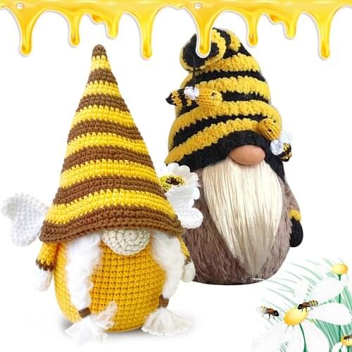 Little Bee Angel Figurine Doll Buzzing Flower Fairy Elf Spring Diligent Honeybee Garden Gnome Doll Scandinavian Swedish Tomte