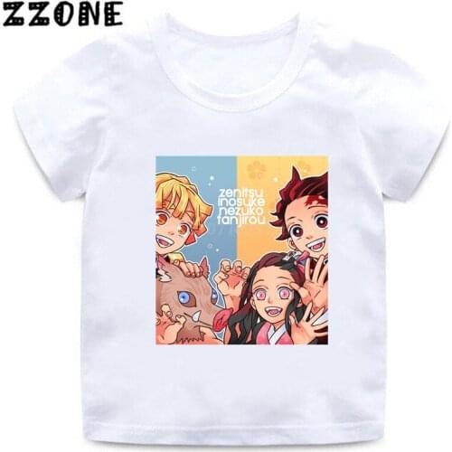 Demon Slayer T Shirt Kids Kawaii Blade of Ghost Graphic T-shirt Kimetsu No Yaiba Anime Demon Blade Boys Girls Clothes,HKP5392