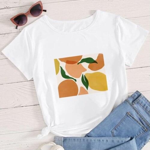 Cartoon Peach Printed T-shirt Punk Vogue Casual Art Oversize T Shirt Top Tee Kawaii Fashion Exquisite Animation Tshirt