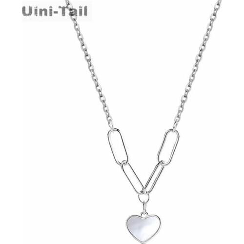 Uini-Tail hot new 925 sterling silver heart-shaped necklace niche design simple fashion trend sweet high-quality jewelry JK064