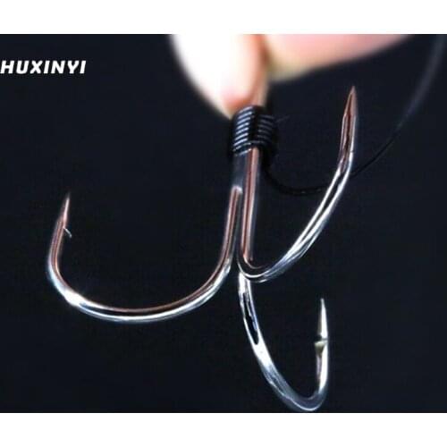 HUXINYI 1PCS stainless steel Fishing tackle string fishhook with 3 or 4 groups of barbed hook (large one is 3)( middle one is 4)