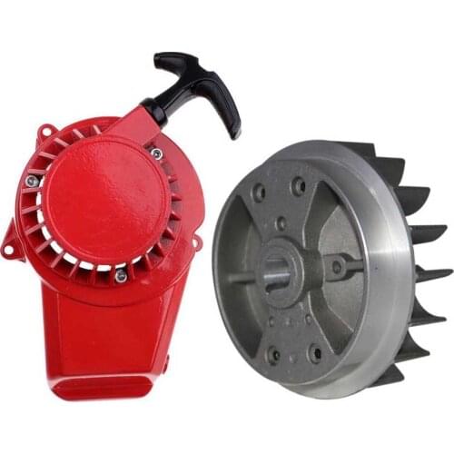TDPRO Metal Red Pull Start Recoil Starter + Flywheel 43cc 47cc 49cc Aluminum ATV Mini Dirt Pocket Bike MINI POCKET BIKE