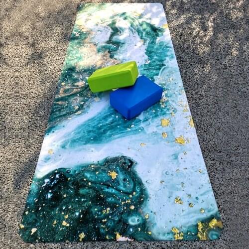 DIY Fluid Painting Art Yoga Mat Natural Rubber Women High Quality Yoga Fitness Mats Pilates Gym Exercise Healthy Tapete 185X68CM