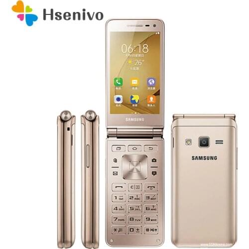 Original Samsung Galaxy Folder G1600 Dual SIM Quad Core 2GB RAM 16GB ROM 8.0MP 3.8" Android 6.0 Flip Smartphone refurbished