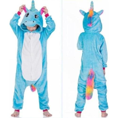 Boy Girl Pajamas Cartoon Animal Lion Onesie Pyjamas Cow Winter Children Pajamas Kids Hooded Baby Sleepwear Jumpsuit