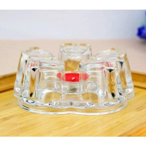 1PC Teapot Warmer Heart Heating Base Coffee Water Scented Tea Trivet Candle Clear Glass Heat-Resisting Insulation Base JQ 1076