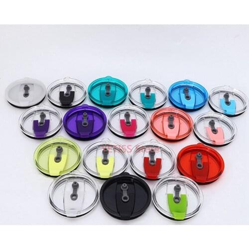 100pcs 20oz 30oz Colorful Plastic Cup Cover for Splash Spill Proof Lid Car Coffee Sealing Transparent Straw Cup Lid Accessories