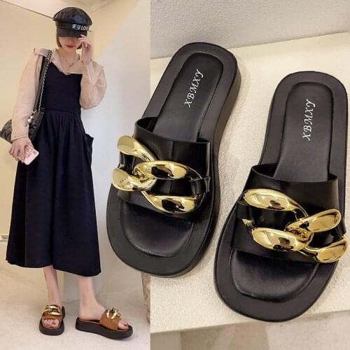 2021 Summer Indoor Modern Slipper for Women Platform Wedges Outdoor Beach Ladies Slides Fashion High Heels Shoes for Woman