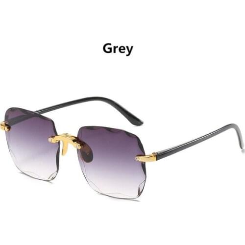 Fashion Rimless Women Sunglasses Plastic Brand Designer Vintage Retro Sunglass Classic Gradient Sun Glasses UV400
