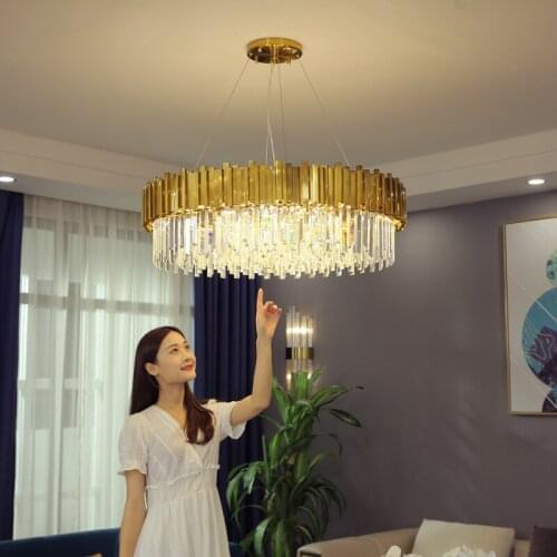 Luxury Crystal Chandelier Hotel living room light fixtures gold LED Lustres De Modern Chandelier lights for room hanging lights