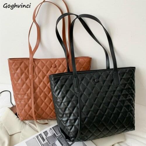 Shopping Bags Women Diamond Pattern Shoulder Bag Large Capacity PU Leather Ladies Casual Big Totes Texture Retro Shopper Simple