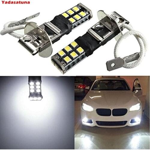 2pcs H3 64146BC 64156 62201 15w Canbus Haute Puissance Brouillard LED DRL Lampe Ampoule LumiEre Blanc(H1 Available)