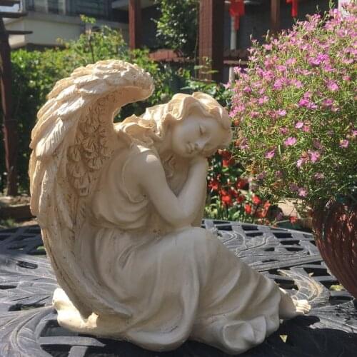 Outdoor Gardening Resin Happy Angel Ornaments Courtyard Park Figurines Crafts Decoration Villa Garden Sculpture Furnishing Decor