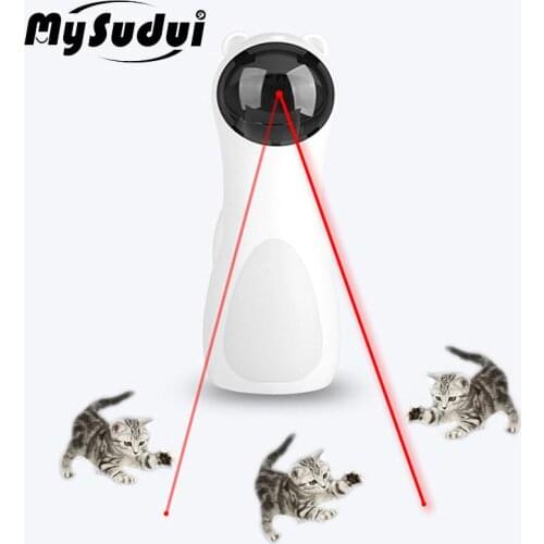 MySudui Smart Pet Cat Toy Laser Automatic Rotating Led Light Electric Cat Toys Intelligence Teaser Training Toy Usb Charge
