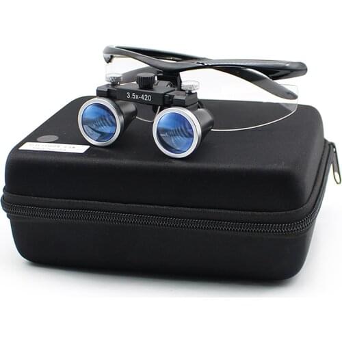 High Quality Magnifying Glasses 2.5/3.5X420mm Galilean Binocular Magnifier Dentistry Surgical Loupes+LED Medical Dental Headlamp
