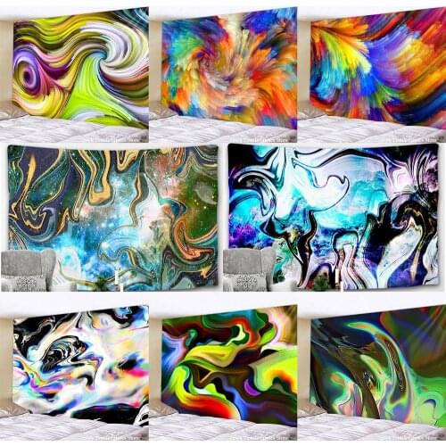 Magic Psychedelic Tapestry Wall Hanging Natural Luxury Gouache Landscape Tapestry Trippy Tapestry Art Home Wall Decor