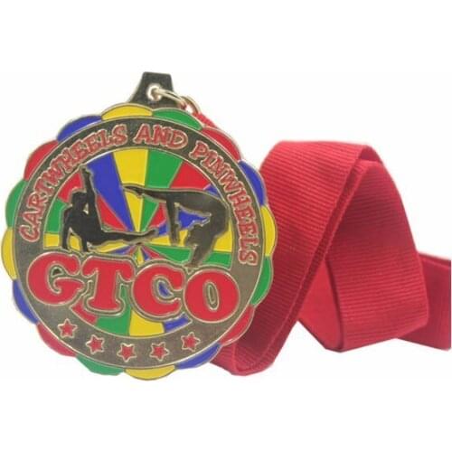 Factory Price Metal Gymnastics Medal with Ribbon cheap custom sports medals with ribbons