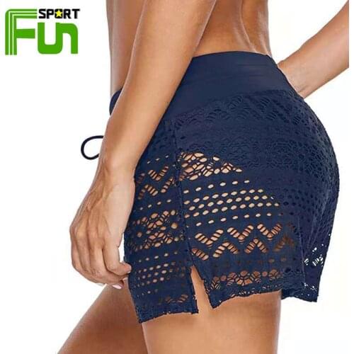 STARFUN Ladies Swim Shorts Lace 2021 New Fashion Hollow Beach Pants Women Bikini Bottom Hollow-out Swimwear Charming Buttocks