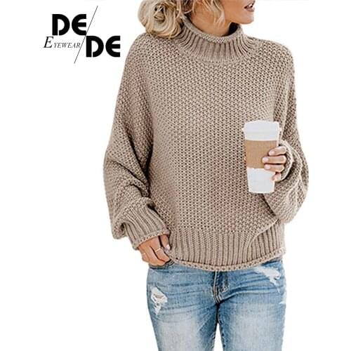 2019 Casual Loose Autumn Winter Turtleneck Sweater Women Oversize Solid Knitted Sweaters Warm Long Sleeve Pullover Sweater