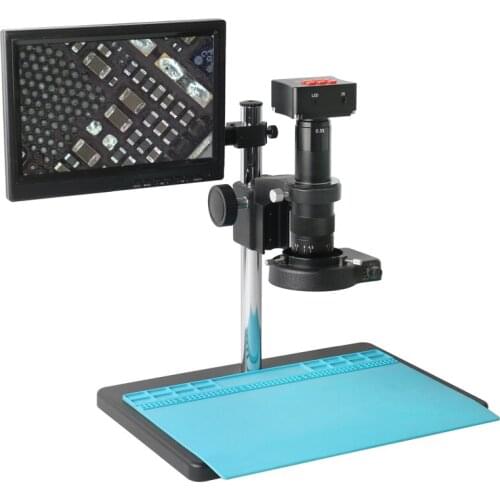 1080P HD HDMI Industrial Lab Digital Microscope Camera 180X/300X C-Mount Lens TF Storage Video Microscope Set+144LED Ring Light