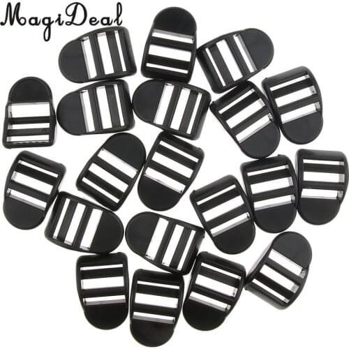 20Pcs Ladder Lock Slider Tri-Glide Buckles Adjustable for Bag Backpack Straps Webbing