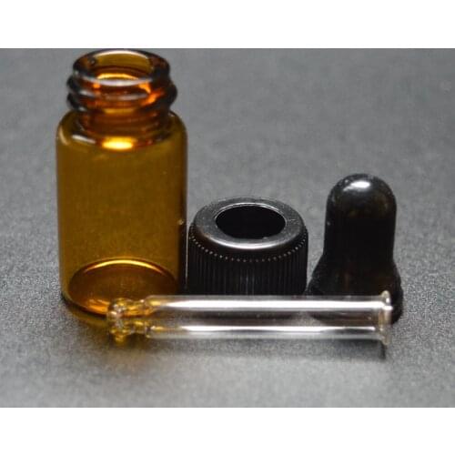 20pcs Mini 3ml Amber Dropper Glass Bottle Dropper Vial Perfume Sample Tubes Essential Oil Vial