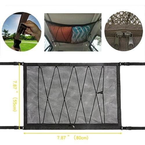 55*80cm Car Ceiling Storage Net Car Roof Interior Storage Bag Storage Net Pocket for Car Cargo Sundries Storage Bag Accessories