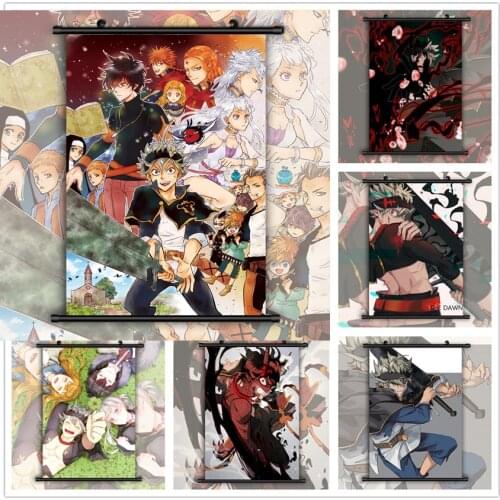 WTQ Black Clover Anime Manga HD Print Wall Poster Retro Poster Canvas Art Anime Posters Wall Decor Wall Art Picture Home Decor