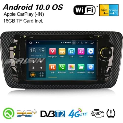 Erisin 5122 Android 10.0 Car Stereo CarPlay GPS WiFi 4G TPMS DVB-T Canbus OBD2 DVR USB Bluetooth Navi DAB+ Radio For SEAT IBIZA