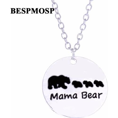 Bespmosp 12PC/SET Family Children Mama bear Three Baby Bears Hot Trendy Necklace Charm Jewelry Pendant New Wholesale Style Gifts