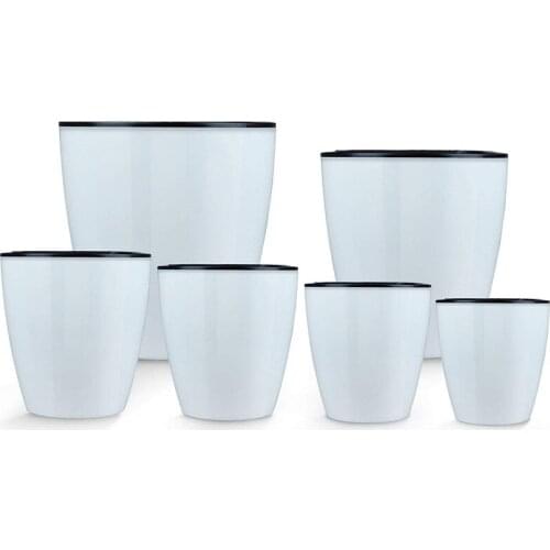 Lazy Flower Pot Automatic Water Absorption Creative Succulent Plant Resin Hydroponic Pot Round Resin Flower Pot