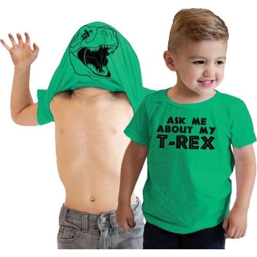 Ask Me About My T Rex Flip T Shirt Kids Funny Shirt Dinosaur Graphic Tee Clothes Fashion Funny Kids Boys Toddler Plussize