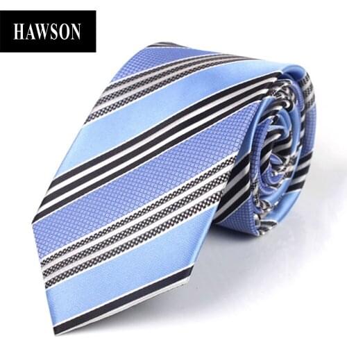 HAWSON 100% Polyester Striped Tie for Men in Gift Box, Classic Neckties for Businessman, Mens Formal Neck Tie