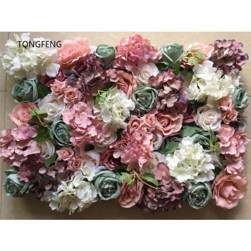 10pcs/lot Artificial silk hydrangea rose 3D flower wall wedding backdrop decoration flower stage decoration Mixcolor TONGFENG