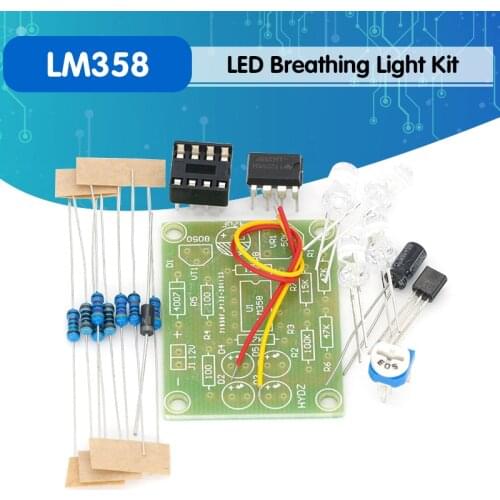 LM358 LED Breathing Light Kit Electronic Production Suite Electronic Kits DIY Parts Breath Light DIY Kit PCB laboratory