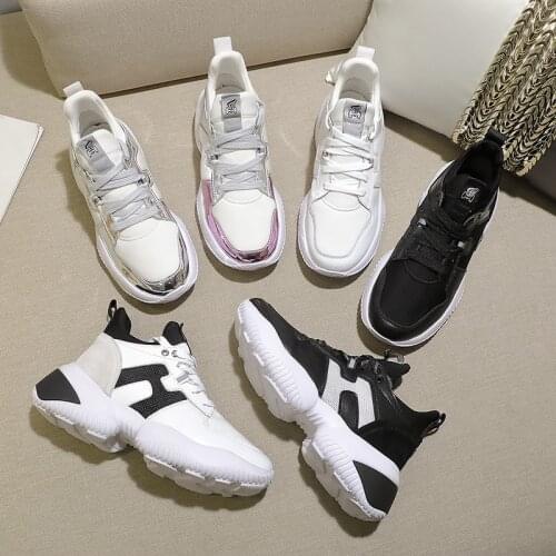 New Colors Fashion Extended Sole Platforms Trainers Lace Up Causal Women Shoes Beautiful H Sneakers For Women Silver White