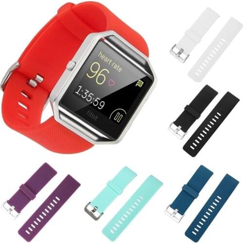 Metal Frame Housing +Classic Soft Flexible Silicone Replacement Sport Bracelet Smart Watch Band Rubber Strap for Fitbit Blaze