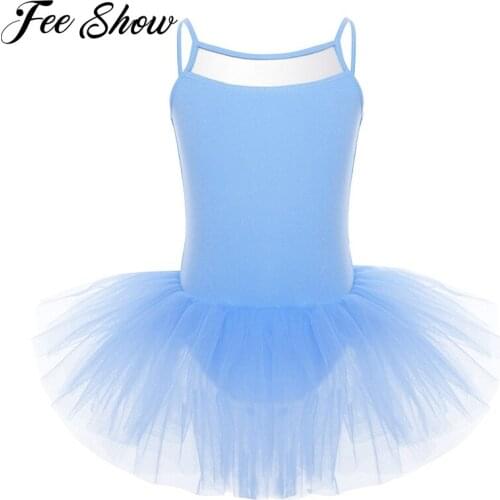 Cute Girls Sleeveless Tulle Ballet Dancer Leotard Dress Gymnastics Wear Costume Skating Dresses for Girls Kids Baby Dance Class