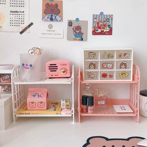 Multifunction Storage Rack Double Layer Organizer Shelf Desk Organizer Rack Desktop Sundries Organiser Cosmetic Shelf