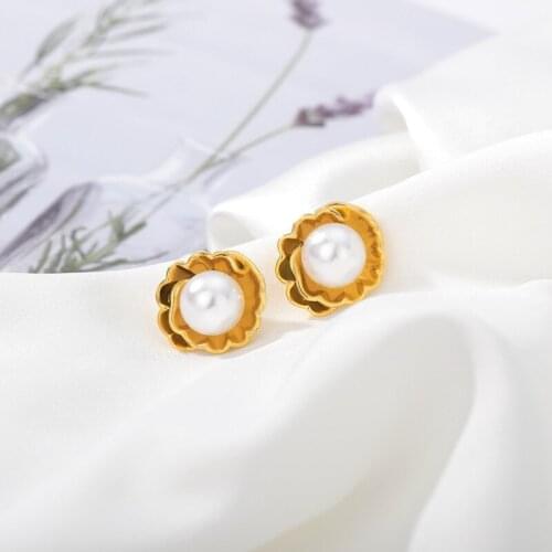 Fashion Jewelry stud earrings gold Silver color Pearl Ball Stud Earrings for Women girl flower friend Christmas gift 2020