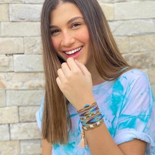 BLUESTAR Fashion MIYUKI Bead Bracelet Turkish eye Bracelets Shell Pulseras Mujer Handmade Woven Crystal Jewelry 2021