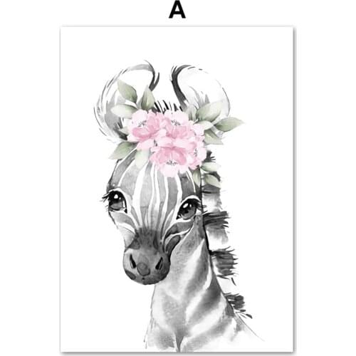 Rabbit Tiger Lion Giraffe Pink Flower Printed Water-Soluble Canvas 11CT Cross-Stitch Set DIY Embroidery DMC Jewelry