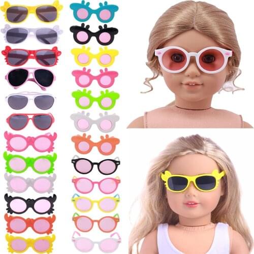 Doll Glasses Bow/Piggy Page/Crab Pattern For 18Inch American Doll Girls Sunglasses 43Cm New Reborn Baby Accessories,42Cm Nenuco