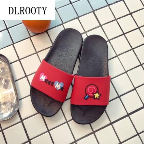 Women Slippers Sandals Flip Flops Shoes Lollipop Bathroom Sweet Summer Fashion Flats Non-slip Home Slides Casual Female